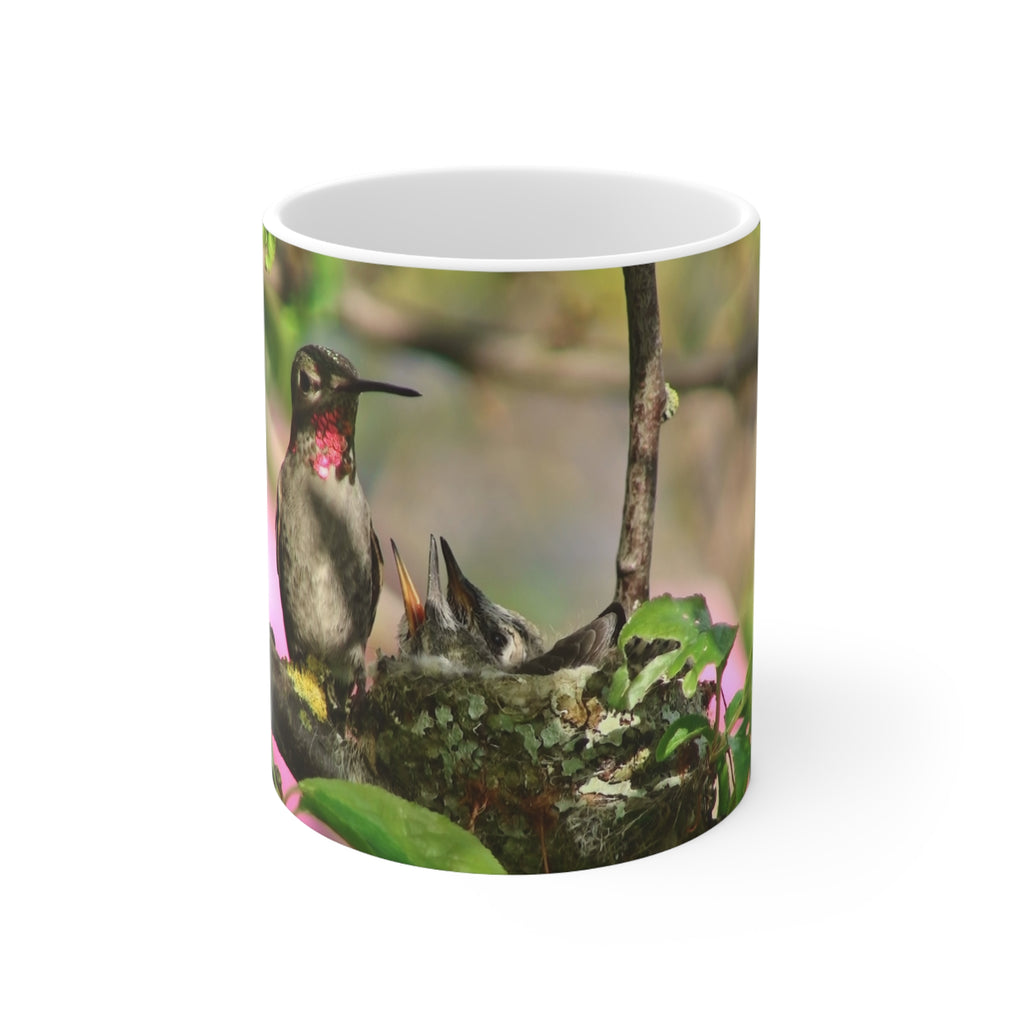Coffee Mugs - Sweetiebird Anna's Hummingbird Nest Feeding Design