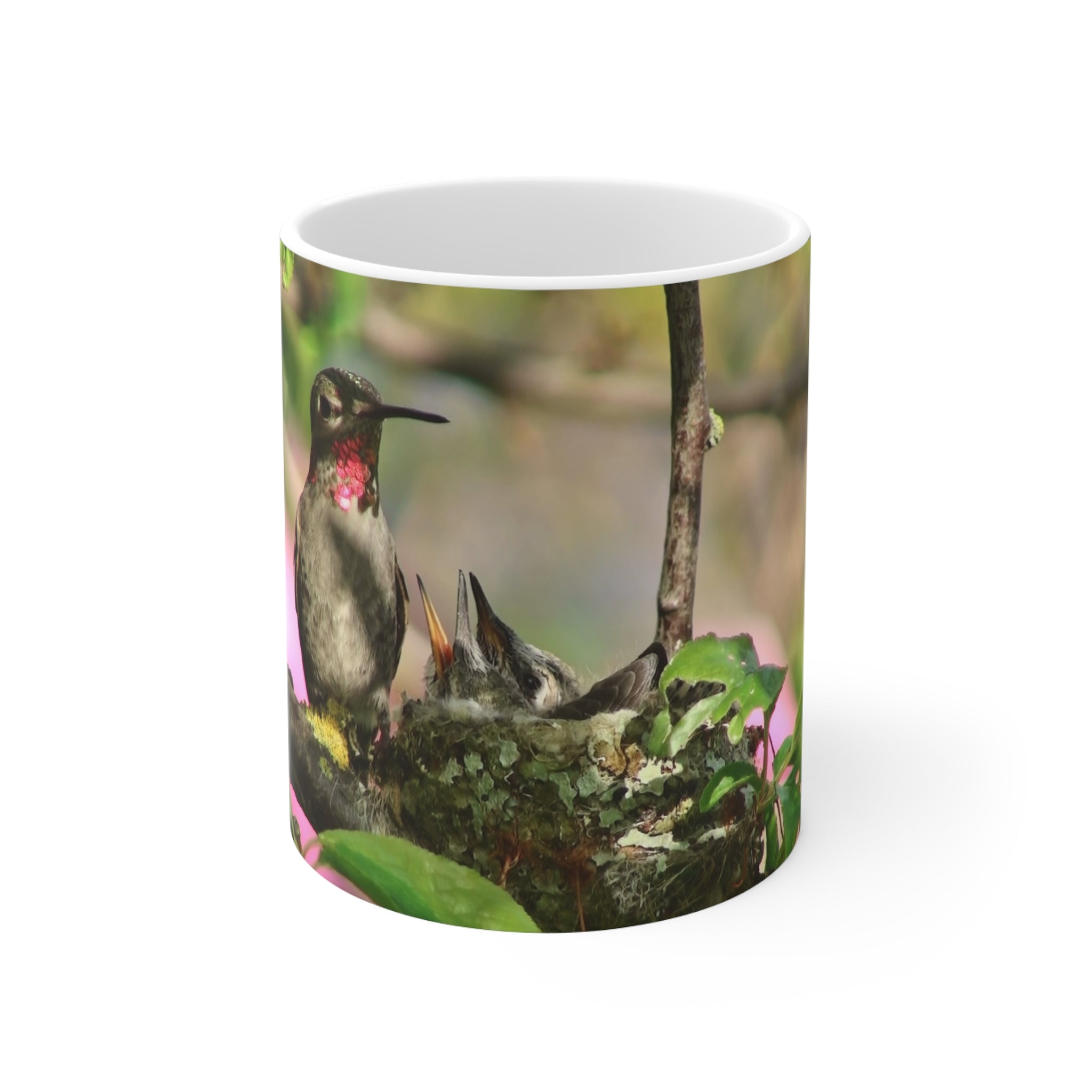 Coffee Mugs - Sweetiebird Anna's Hummingbird Nest Feeding Design