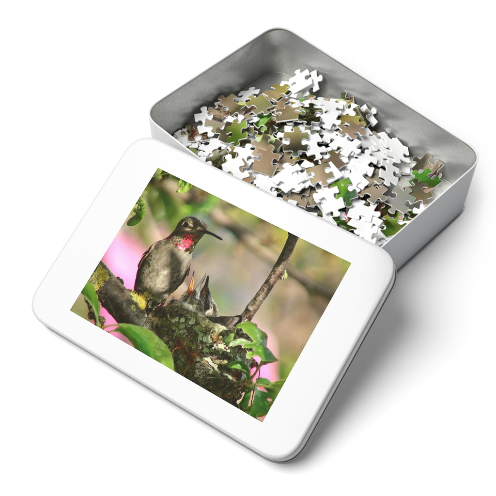 Nature-Inspired Jigsaw Puzzle with Tin, Relaxing Gift for Nature Lovers, Bird Enthusiast Puzzle, Family Game Night, Eco-Friendly Fun