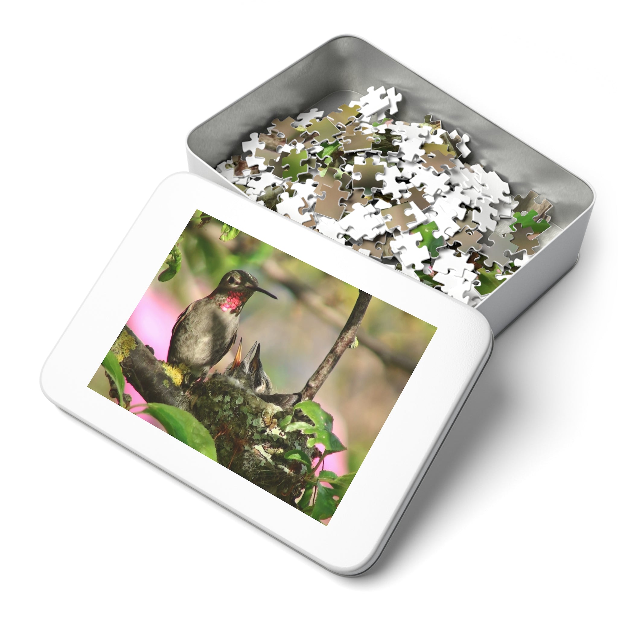 Nature-Inspired Jigsaw Puzzle with Tin, Relaxing Gift for Nature Lovers, Bird Enthusiast Puzzle, Family Game Night, Eco-Friendly Fun