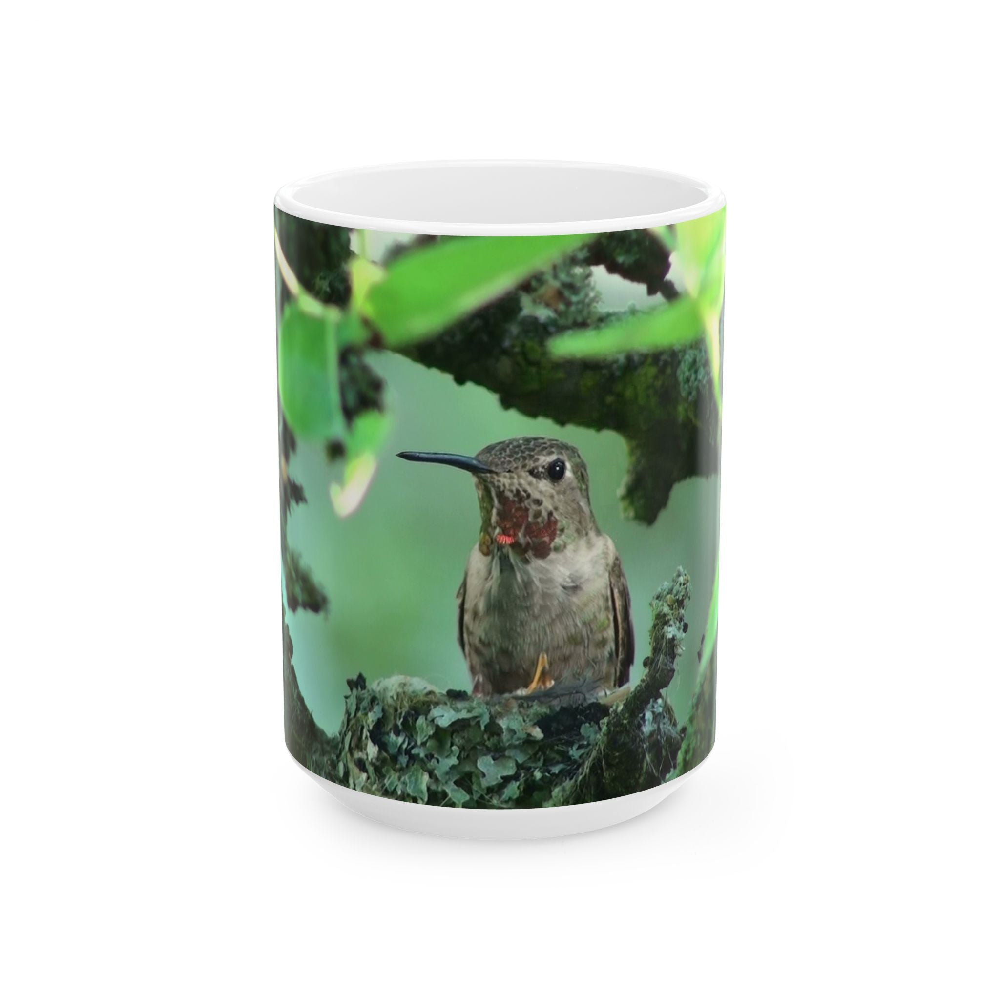 Hummingbird Photo Ceramic Mug — Nature Bird Coffee Cup (11oz & 15oz)